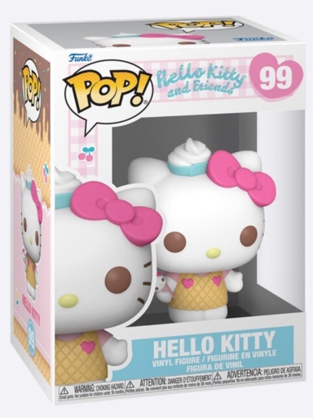Funko Hello Kitty Pink & White Ice Cream Cone Pop! Figure